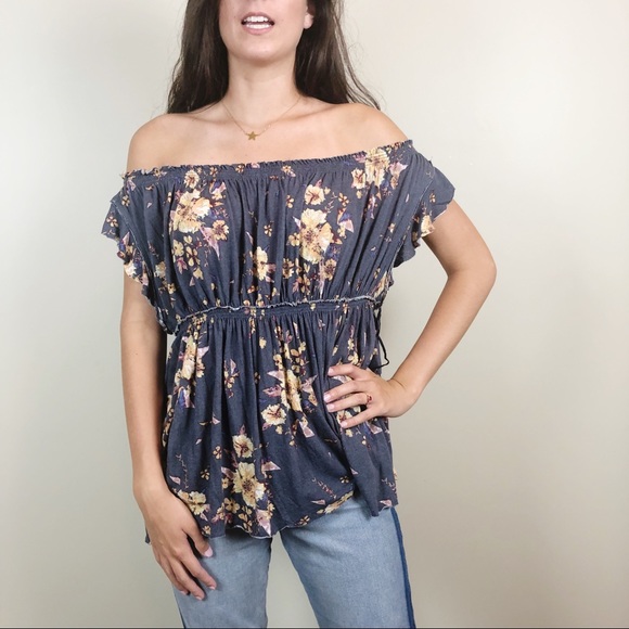 We the Free Floral Off the Shoulder Knit Top - Picture 2 of 8